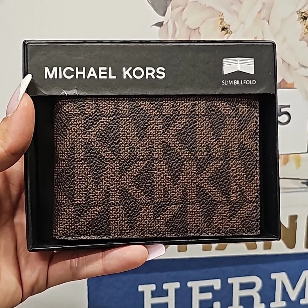 Brown men's Michael Kors bifold wallet